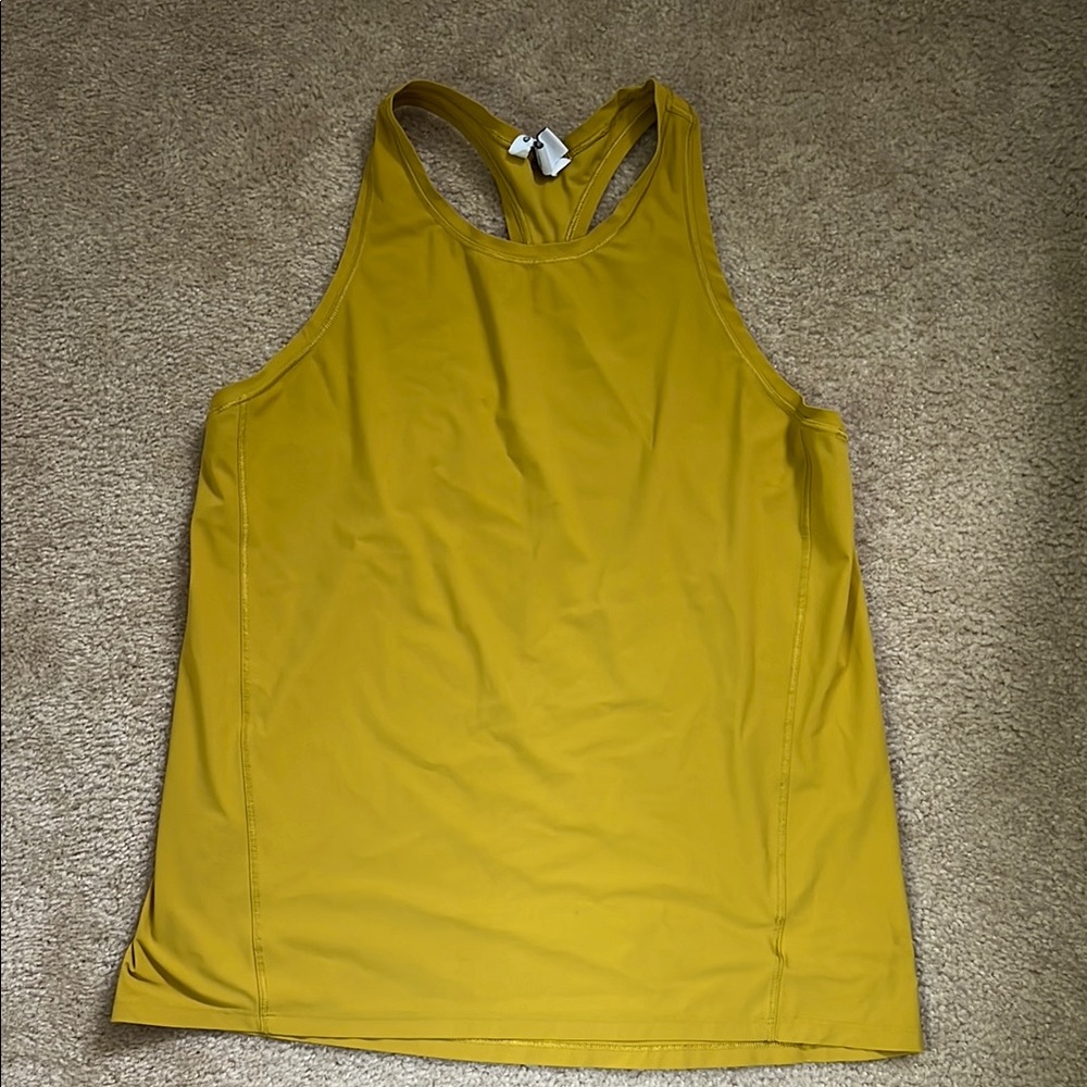 Athleta Mustard Yellow Athletic Racerback Tank Top